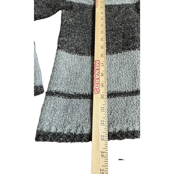 Clio Womens Hooded Cardigan Large Striped Button Up Long Sleeve Sweater Winter - Picture 3 of 5